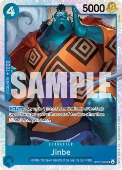 Jinbe English (BLUE) OP07-045 card One Piece CCG - Image 1