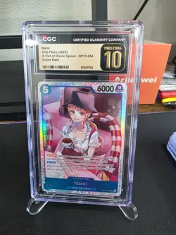CGC PRISTIN 10 Nami OP11-054 One Piece Card Game English A FIST OF DIVINE SPEED - Image 1