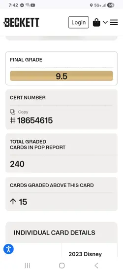 Disney Lorcana Elsa Spirit Of Winter Enchanted Foil 207/204 BGS 9.5 FIRST PRINT - Image 4