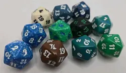 Lot of 11 MTG Magic Gathering Spindown Life Counter D20 Multi-Color Dice - Image 1