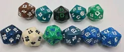 Lot of 11 MTG Magic Gathering Spindown Life Counter D20 Multi-Color Dice - Image 2