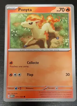 Pokemon JCC - PONYTA PV70 077/165 - FEU - Ecarlate et violet MEW 151 - Image 1