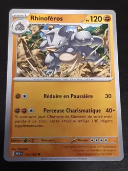 Pokemon JCC - COMBAT - Ecarlate et violet - MEW 151 - RHINOFEROS PV120 112/165 - Image 1