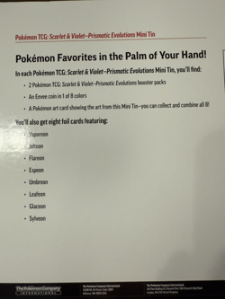 Pokemon Prismatic Evolutions 8 Mini-Tins w Promo Cards Costco x2 SHIPS SAME DAY - Image 3