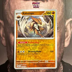 Pokemon 151 Kabutops 141/165 Reverse Holo Rare Card - Image 1
