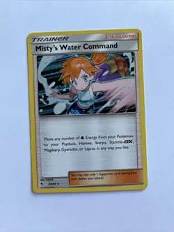 63/68 Misty's Water Command Rare Holo: Pokemon Trading Card Game Hidden Fates - Image 1