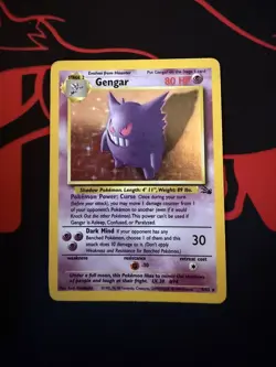 Gengar 5/62 Holo Fossil Set Pokemon Card WOTC LP EXCELLENT - Image 1