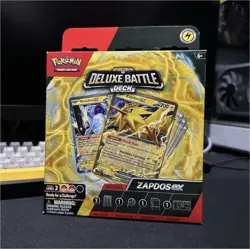 Pokemon Deluxe Battle Deck Zapdos ex 60 Card Foil Deck w/ Coin Box Playmat - Image 1