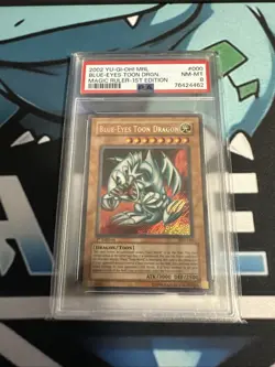 2002 Yu-Gi-Oh! Magic Ruler 1st Edition Blue-Eyes Toon Dragon #MRL-000 PSA 8 - Image 1