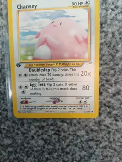 Pokemon Neo Destiny 1st Edition Uncommon Card Chansey, 31/105 - Image 3