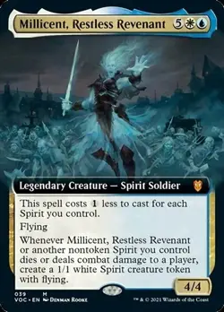 Crimson Vow Commander Millicent, Extended Art Restless Revenant Commander NM - Image 1