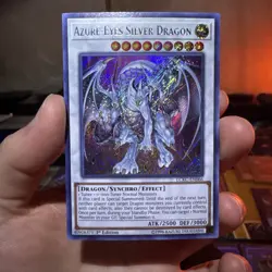 Yugioh Azure-Eyes Silver Dragon LCKC-EN066 Secret Rare 1st Ed NM - Image 1