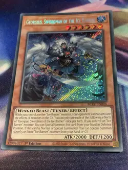 Yu-Gi-Oh! TCG Georgius, Swordman of the Ice Barrier BLTR-EN006 Secret Rare NM/M - Image 2