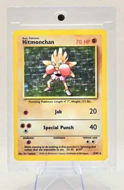 Pokemon TCG Hitmonchan Holo Card Base Set 007/102 - Image 1