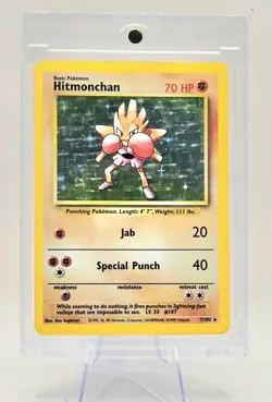 Pokemon TCG Hitmonchan Holo Card Base Set 007/102 - Image 3