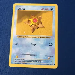 Staryu 65/102 WOTC 1999 Pokemon Card TCG Base Set Shadowless Common - Image 1