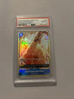 PSA 10 Gum-Gum Red Roc PRB01 Alternate Art OP04-056 One Piece - Image 1