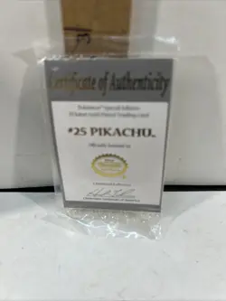 Pikachu 23k Gold Plated Pokemon Trading Card #25 With COA and Pokeball 1999 - Image 3