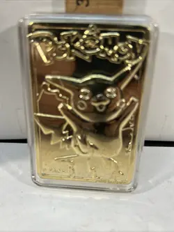 Pikachu 23k Gold Plated Pokemon Trading Card #25 With COA and Pokeball 1999 - Image 5
