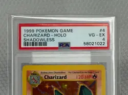 1999 POKEMON BASE SET SHADOWLESS CHARIZARD HOLO #4/102 PSA 4 EBAY AUTHENTICATED - Image 4