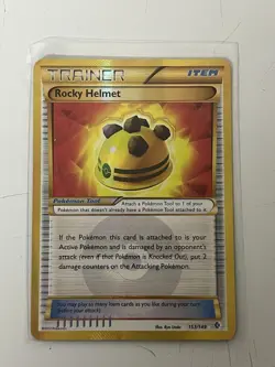 Pokemon TCG Rocky Helmet Trainer Secret Rare 153/149 Boundaries Crossed Holo - Image 1