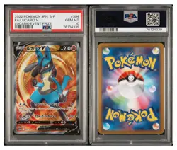 2022 POKEMON JAPANESE S PROMO #304 FULL ART/LUCARIO V LUCARIO EVENT PRIZE PSA 10 - Image 2