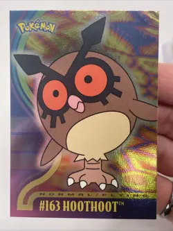 2001 Topps Pokemon Johto Series 3 Rainbow Holo Foil #163 HootHoot - Image 1