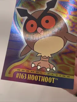 2001 Topps Pokemon Johto Series 3 Rainbow Holo Foil #163 HootHoot - Image 2