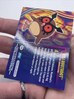 2001 Topps Pokemon Johto Series 3 Rainbow Holo Foil #163 HootHoot - Image 5