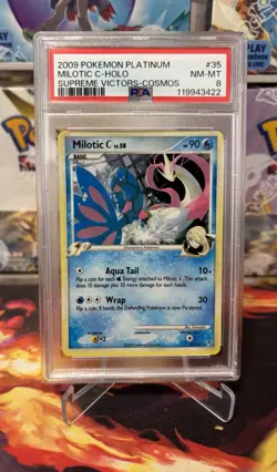 PSA 8 Milotic C Lv.58 2009 Supreme Victors 35/147 COSMOS Holo Rare Pokemon - Image 1