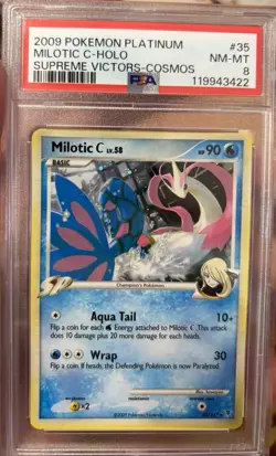 PSA 8 Milotic C Lv.58 2009 Supreme Victors 35/147 COSMOS Holo Rare Pokemon - Image 3