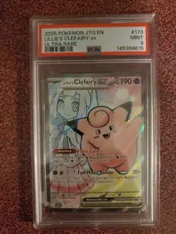2025 POKEMON JTG EN-JOURNEY TOGETHER ULTRA RARE #173 LILLIE'S CLEFAIRY EX PSA 9 - Image 1