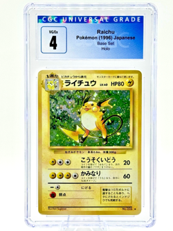 VINTAGE HOLO Japanese Pokemon 1996 Base Set Holo Rare RAICHU #26 CGC 4 VG/EX - Image 1