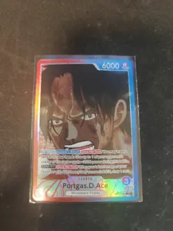 One Piece Portgas.D.Ace OP13-002 Alt Art Leader ENGLISH Carrying On His Will NN - Image 1