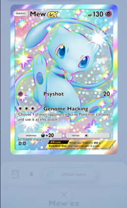 Pokemon TCG Pocket FA Shiny Mew EX English Full Art Secluded Springs - Image 1