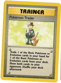 Pokemon Trader 77/102 Base Set TRAINER Pokemon Card - Image 1