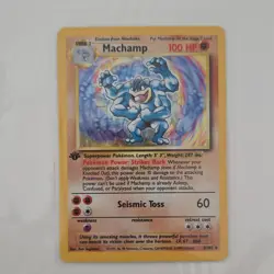 Pokemon Machamp 1st Edition Shadowless Deck Exclusives Holo Rare 008/102 HP100 - Image 1
