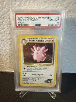 2000 POKEMON GYM HEROES ERIKA'S CLEFABLE #3 PSA 8 PSA #54480792 - Image 1