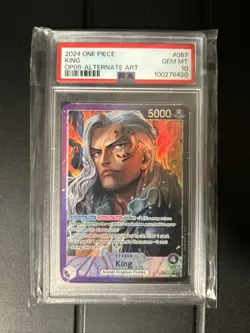 PSA 10 King OP08-057 Alt Art Leader- One Piece TCG - English - Image 1