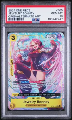 2024 One Piece Op08-Two Legends Jewelry Bonney Alternate Art PSA 10 #105 - Image 1