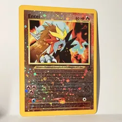 Entei 34 Black Star WOTC Movie Promo Reverse Holo Pokemon Card *SWIRL* - Image 1