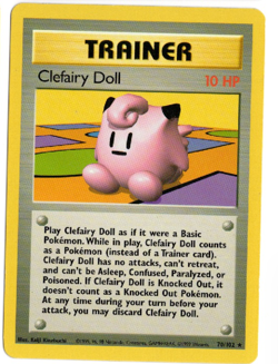 Clefairy Doll 70/102 Base Set TRAINER Pokemon Card - Image 1