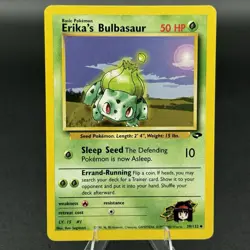 2000 Erika's Bulbasaur 39/132 Gym Challenge Non Holo Vintage Pokemon Card WOTC - Image 1