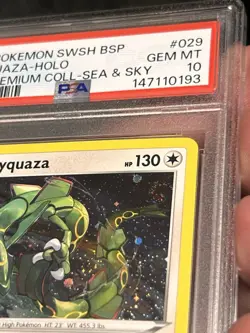 2024 POKEMON SWSH BLACK STAR PROMO #029 RAYQUAZA-HOLO PSA 10 GEM MINT SWIRL 🌀 - Image 4