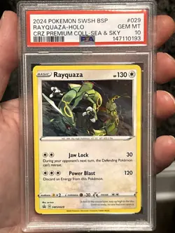 2024 POKEMON SWSH BLACK STAR PROMO #029 RAYQUAZA-HOLO PSA 10 GEM MINT SWIRL 🌀 - Image 5