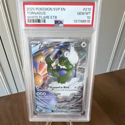 2025 Pokemon SVP EN Black Star Promo #210 Tornadus White Flare ETB PSA 10 - Image 1