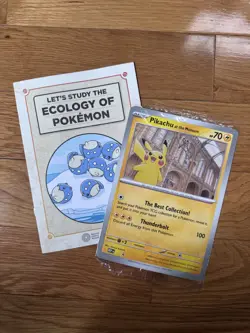 (US SELLER) Pikachu at the Museum Jumbo Card, SEALED, Ecology of Pokemon Book - Image 1