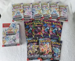 Pokemon Prismatic Evolutions Phantasmal Flames Stellar Crown Lot - Image 1