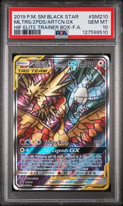 2019 Pokemon SM Black Star Promo Articuno Zapdos Moltres FA PSA 10 #SM210 - Image 1