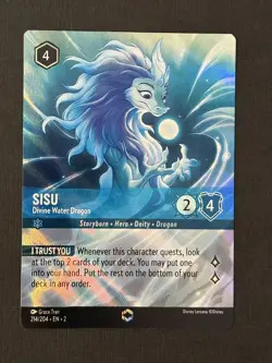 DISNEY LORCANA RISE OF THE FLOODBORN 214/204 SISU DIVINE WATER DRAGON ENCHANTED - Image 1